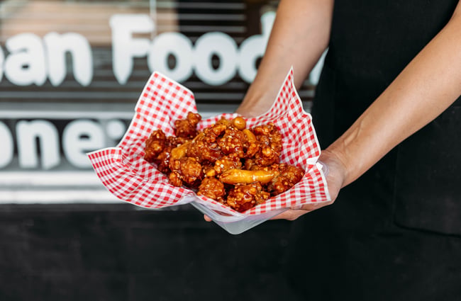 Korean fried chicken at An Nyeong Ha Se Yo Korean Food Takeaway.