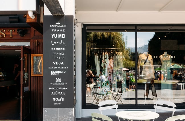 The entrance to Angel Divine in Queenstown.
