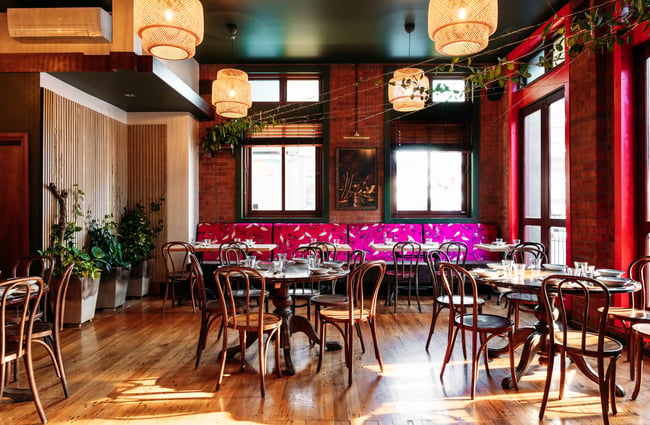 Colourful dining room at Apache.