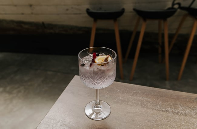 G&T on the table at Arbour in Lyttelton.