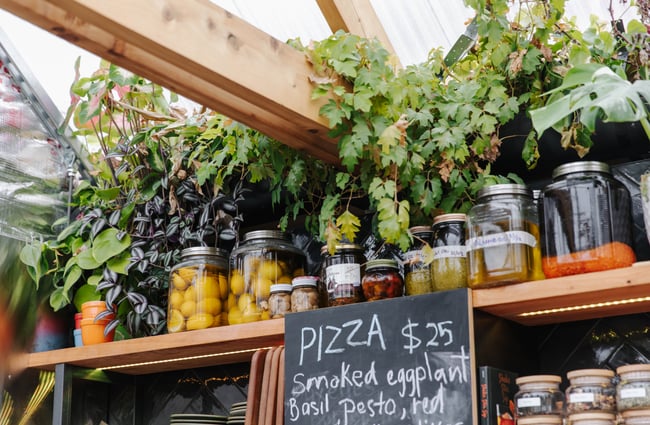 Jars of food on the shelves at Arbour in Lyttelton.