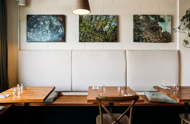 Seating inside arc, Wānaka.