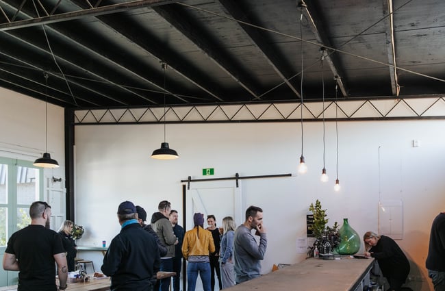 People dining inside.
