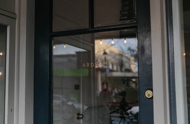 Arden sign in the window.