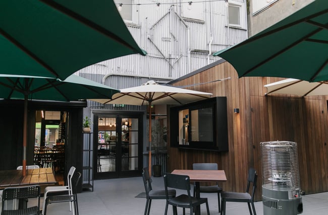 Outdoor seating area at Arden.