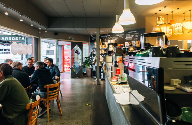The cafe interior.