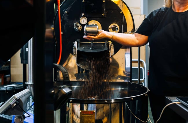 Coffee roasting.