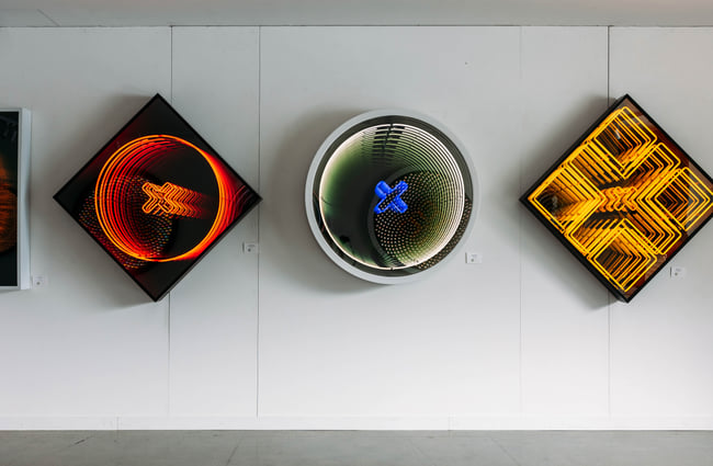 Artwork on display at Lightworx Gallery.