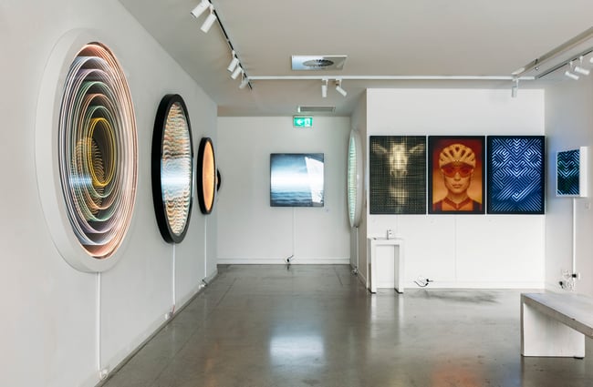 Artwork on display at Lightworx Gallery.