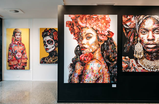Artwork on display at VIRUT Gallery.