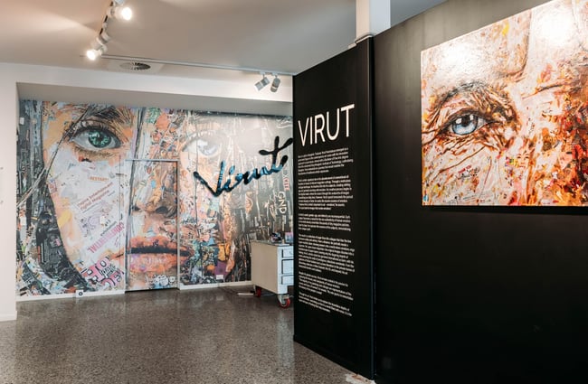 Artwork on display at VIRUT Gallery.