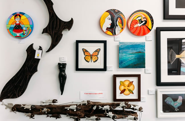 Artwork on the walls at Artel Gallery & Store.