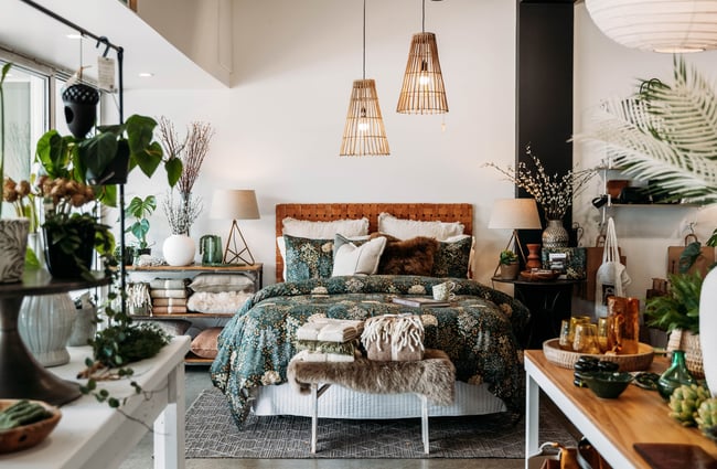 Bedroom setup on display at Avisions.