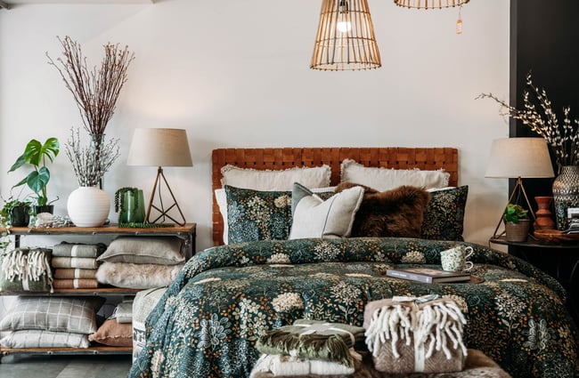 Closer view of bed setup at Avisions.