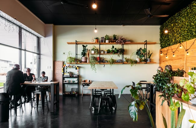 Diners at table in the cafe space at BABCO.