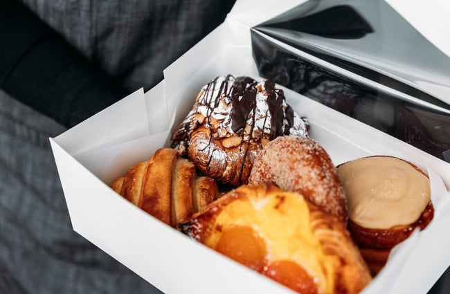 Pastries in a box at BABCO.