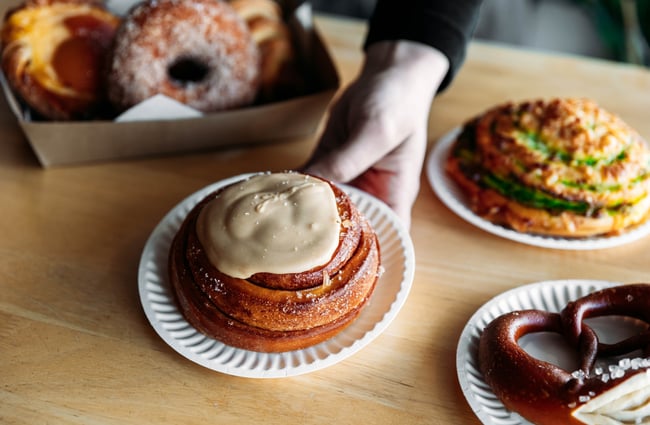 Pastry being served to customer at BABCO.