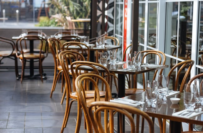 Outside seating.