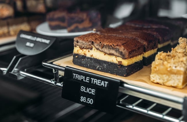 Slices in the cabinet at Barista.