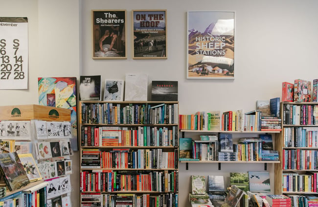 Crammed bookselves at Bay Hills Books in Timaru, New Zealand.