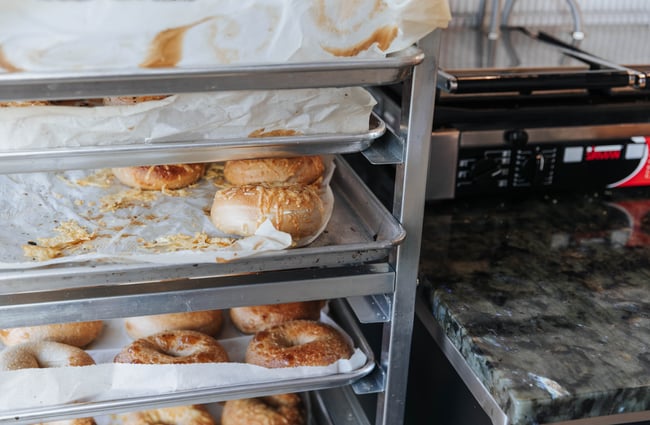 Bagels just baked.