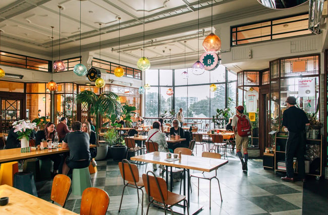 Seating area at Bestie in St Kevin's Arcade.