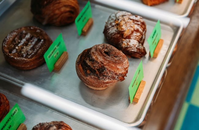 Croissants in the cabinet at Big Lizard.