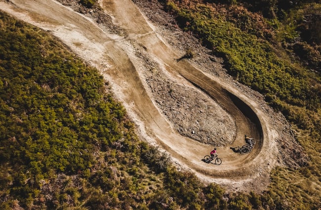 Bends in the tracks at Bike Glendhu.