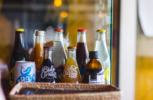 Glass bottles inside.