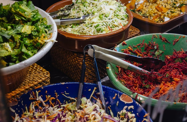 Bowls of food.