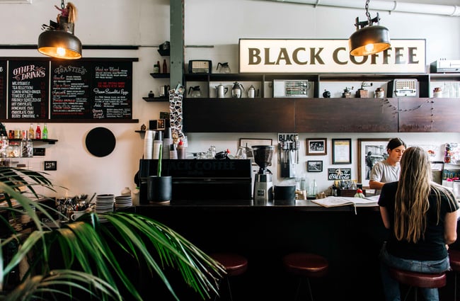 Counter at Black Coffee.