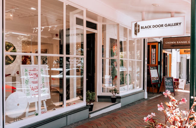 Exterior of Black Door Gallery, Auckland.