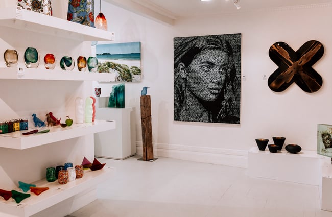 Interior of view of Black Door Gallery, Auckland.
