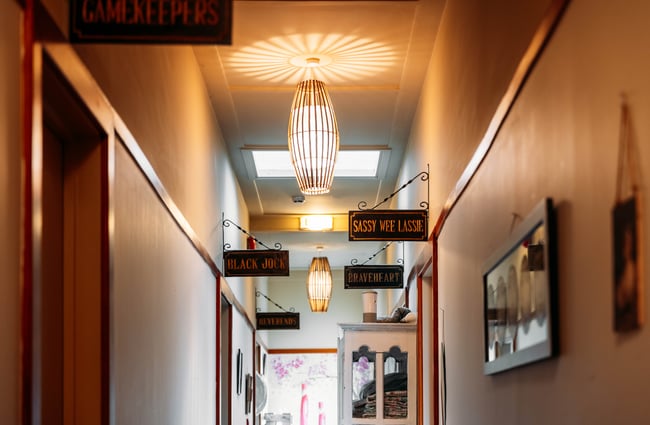 The corridor of the Blacks Hotel.