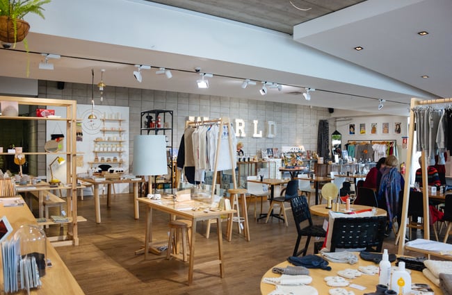 Inside the store.