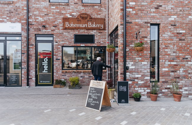 Brick facade of the Bohemian Bakery.