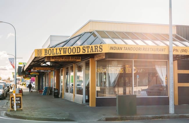The exterior of Bollywood Indian Restaurant in Gisborne.