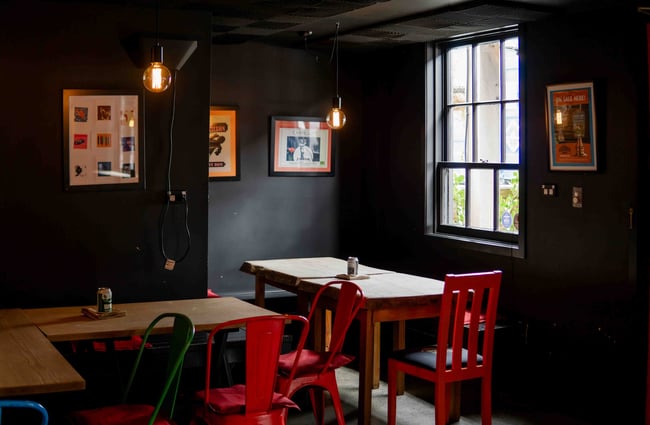 Indoor dining area at Brew Moon.
