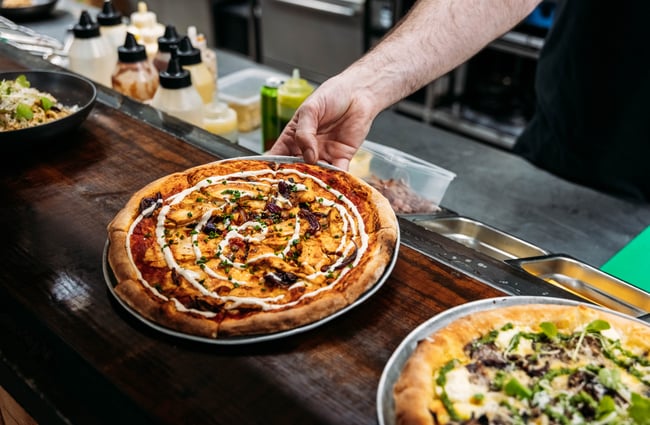 Pizzas being served at Brew Union.