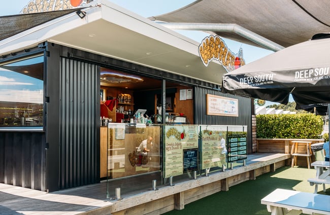A container restaurant outside of Brewtown in Upper Hutt.