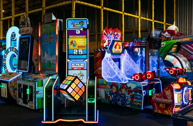 Arcade games inside Brewtown Entertainment at Upper Hutt.