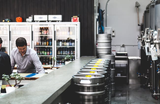 Kegs inside.