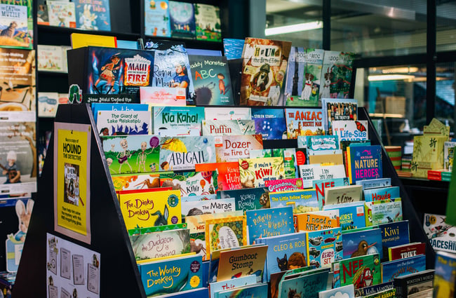 Kids books on display.
