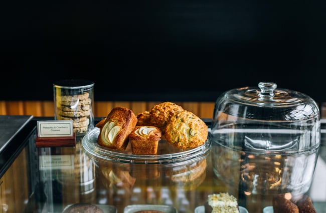 Cakes and scones for sale at Cafe Kopi.