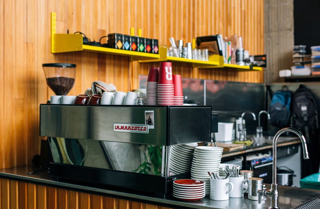 Coffee machine at Cafe Kopi.