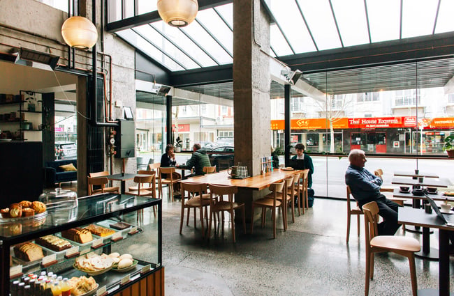 Seating area at Cafe Kopi.