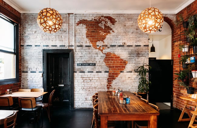 Interior aesthetic at Caffiend.