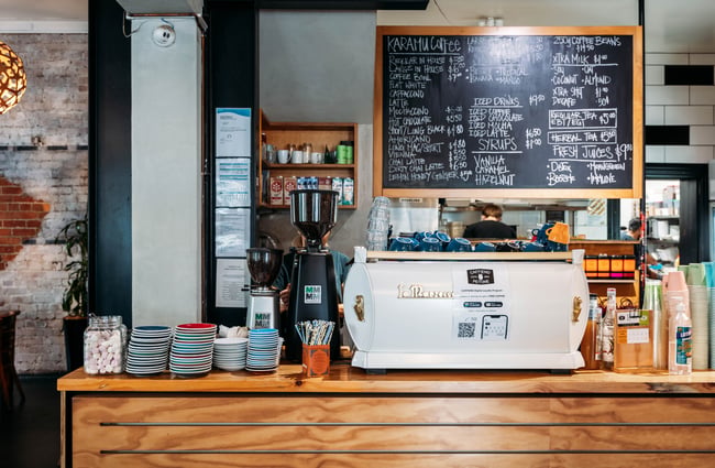 Coffee machine at Caffiend.