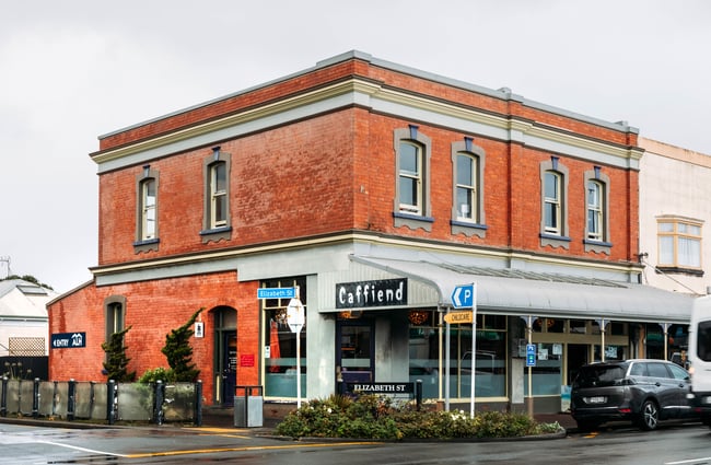 Caffiend occupying an iconic corner location in Petone.