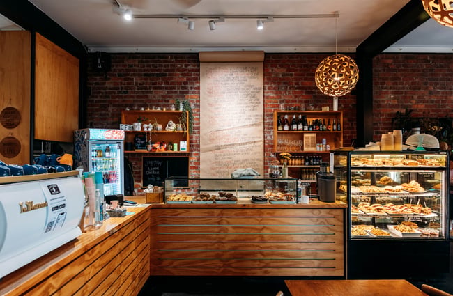 Counter and cabinet at Caffiend.